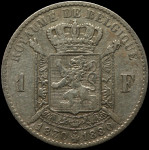 LaZooRo: Belgija 1 Franc 1880 VF / XF - srebro