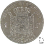 LaZooRo: Belgija 1 Franc 1880 XF - srebro