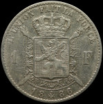 LaZooRo: Belgija 1 Franc 1886/66 VF / XF - srebro