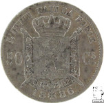 LaZooRo: Belgija 50 Centimes 1886 XF - srebro