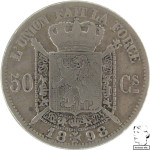 LaZooRo: Belgija 50 Centimes 1898 VF - srebro