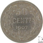 LaZooRo: Belgija 50 Centimes 1907 XF - srebro