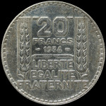 LaZooRo: Francija 20 Francs 1934 XF/UNC - srebro