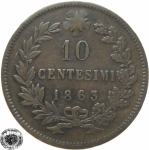 LaZooRo: Italija 10 Centesimi 1863 VF a