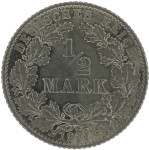 LaZooRo: Nemčija 1/2 Mark 1911 E UNC - srebro