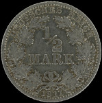 LaZooRo: Nemčija 1/2 Mark 1911 G UNC – srebro