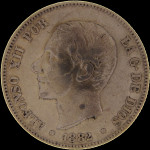 LaZooRo: Španija 2 Pesetas 1882 XF - srebro