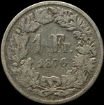 LaZooRo: Švica 1 Franc 1876 F - srebro