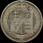 LaZooRo: Velika Britanija 1 Shilling 1890 F / VF - srebro