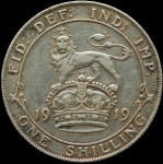 LaZooRo: Velika Britanija 1 Shilling 1919 VF / XF - srebro