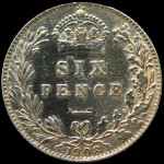 LaZooRo: Velika Britanija 6 Pence 1908 PROOF ni v Krause - srebro