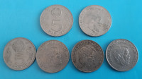 MADŽARSKA 5 forint 7 različnih kovancev Tip I in Tip II.