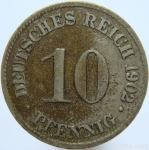 LaZooRo: Nemčija 10 Pfennig 1902 D VF/XF