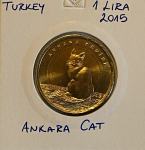 Turčija 1 Lira 2015 Mačka
