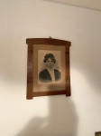 Stara fotografija, portret, v original lesenem okviru