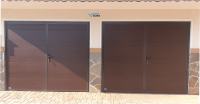 Dvokrilna garažna vrata HANUS dimenzije 2070x1980 imitacija lesa oreh