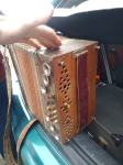 Starinska diatonična harmonika Anton Mervar stara cca 100 let