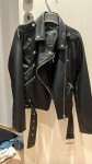 Dekliška jakna - imitacija usnja, črna