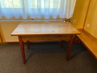 jedilna miza 120x69x74 pisalna miza masivni les češnja predal