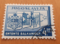 Jugoslavija 1937 Entente Balcanique žigosana znamka