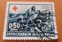 Jugoslavija 1940 rdeči križ žigosana znamka