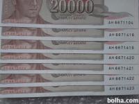 20000 dinarjev 1.V.1987 - 6 v seriji bankovcev