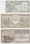 BANKOVCI 1000-1949,50,5000-1950 DINARA REPRODUKC. (FNR JUGOSLAVIJA)UNC
