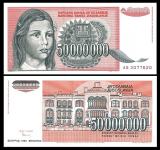 JUGOSLAVIJA - 50.000.000 dinara 1993 UNC serija AB deklica
