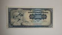 Prodam bankovec 5000 dinarjev 1963
