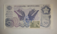 Prodam bankovec 50 dinarjev 1990 z znamko