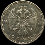 LaZooRo: Jugoslavija 10 Dinara 1931 XF / UNC - srebro