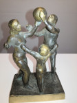 Bronast kip,bronasta skulptura igranje z žogo,odbojka,košarka