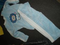 Fantovska pižamica-modra z levčkom, žametna, vel.74-80