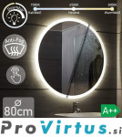 Kopalniško ogledalo z LED osvetlitvijo na dotik  fi80cm anti-fog