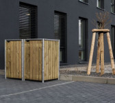 2 kovinska ali lesena boksa za smetnjak 240 L - 81 x 140 x 115 cm