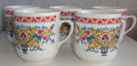 Vintage skodelice za čaj, Čehoslovaška, komplet 5 kos