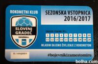 Rabljena sezonska vstopnica RK Slovenj Gradec 2016/2017