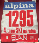 Vintage štartna številka Trnovski maraton 1977, Alpina, Elan