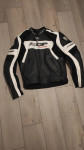 Usnjena motoristična jakna BERIK, bela/črna XL 54