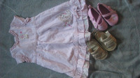 Poletna oblekica-nezno roza, vel 74+copatki 2x