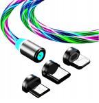 3v1 mikro tip-c USB LED magnetni kabel za prenos in pol. tele. 1m