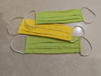 Bombažna ZAŠČITNA MASKA, pralna: 1x rumena + 1x zelena - kot NOVO