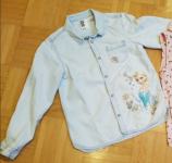 srajčka bluza srajca Frozen bluzica + 2x kapri hlače capri 128 (711)
