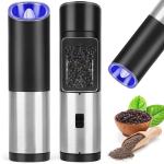 Brezžični LED električni mlinček za poper in sol inox