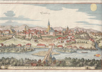Bakrorez Kranj - Krainburg - 1649 - ročno koloriran