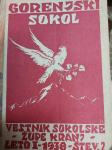 GORENJSKI SOKOL VESTNIK SOKOLSKE ŽUPE KRANJ, 1938, ŠT.2