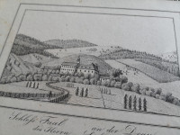 Grad Fala LITOGRAFIJA 1825-35, schloss Faal des Herrn An der Drau Lieb