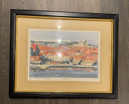 Akvarel - Maribor - Lent - Vodni stolp - 40 cm x 30 sm