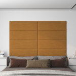 vidaXL Stenski paneli 12 kosov rjavi 90x30 cm žamet 3,24 m²