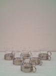 Set 6 kozarcev v srebrni dekoraciji